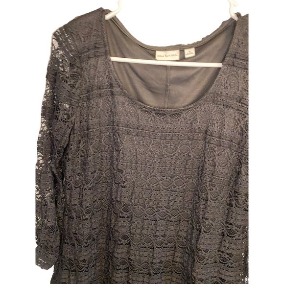 Kim Rogers Black Lace Top Women's S goth - Picture 2 of 7